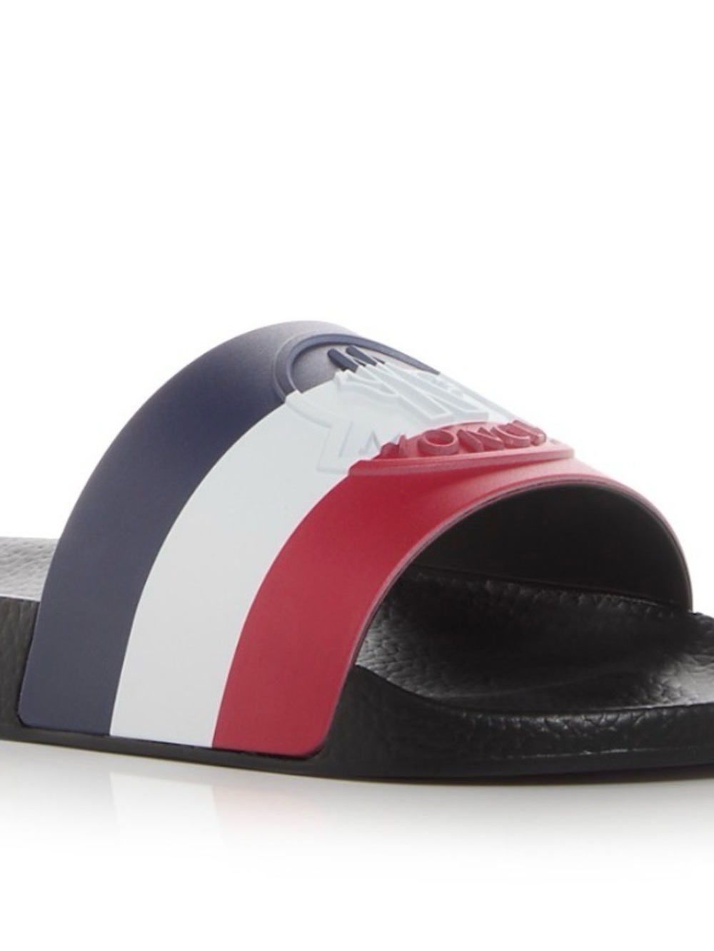 Moncler Men's Tricolor Slide Sandal - Red White Blue 42